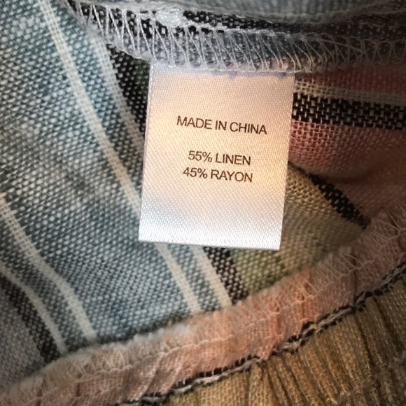 Anthropologie DREW Rainbow Linen Tie Front Blouse Size S NWT - Picture 7 of 7